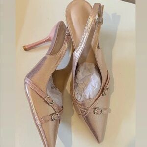 H&M Shimmering Pink Slingback Heels
